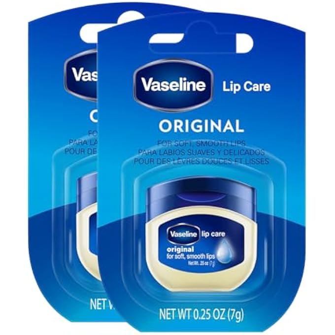 Vaseline LIP CARE ORIGINAL, LIP BALM TUB WITH PURE JELLY & VITAMIN E FOR SOFT & SMOOTH LIPS| NON-GREASY LIP MOISTURIZER FOR NATURALLY TINTED LIPS|PACK OF 2X7GM - Image 1